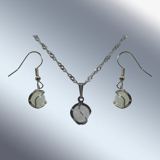 Luna Cascade - Stainless Steel | Necklace | Earrings | Complete Set